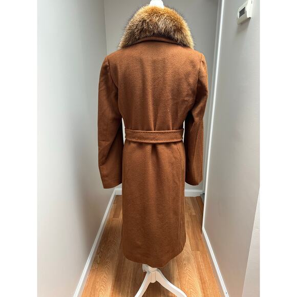 Ellen Tracy Vintage Fur Lined Wool Coat Brown Camel size Medium - Picture 5 of 10